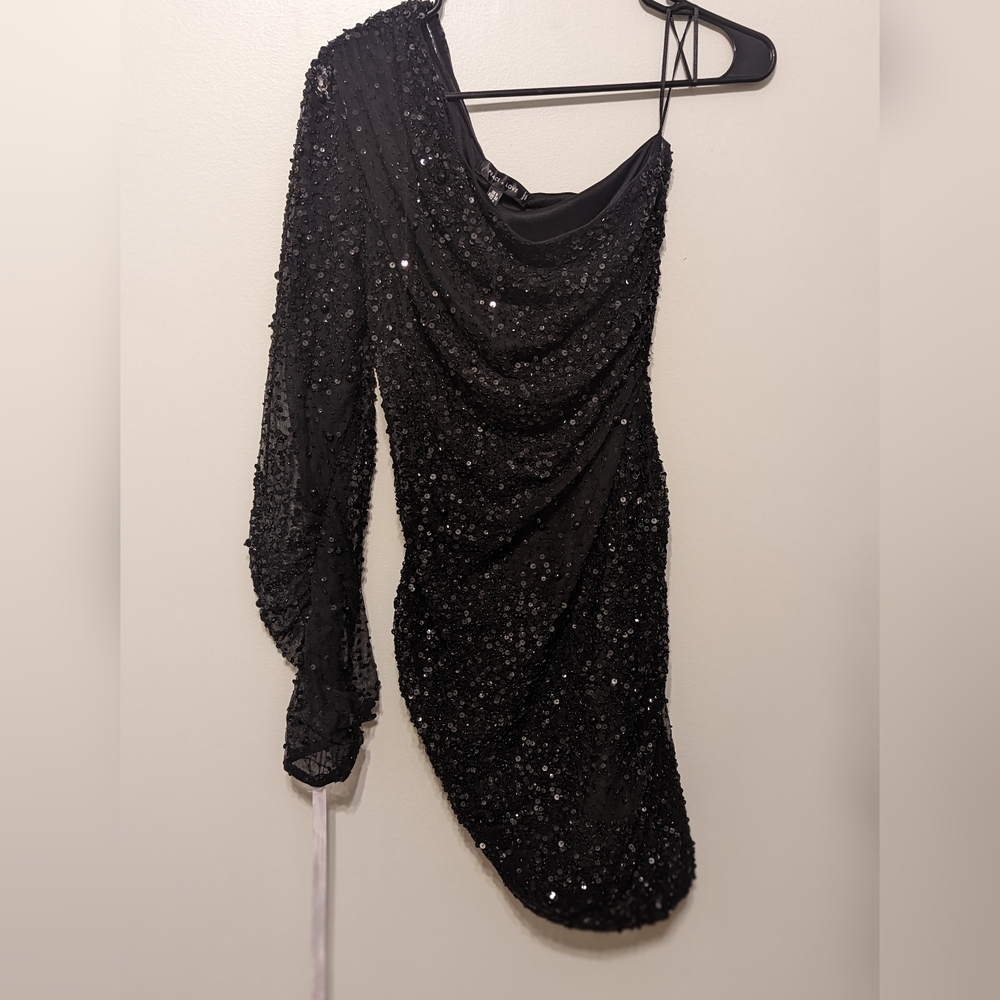 Peace + Love asymmetrical embelished mini dress